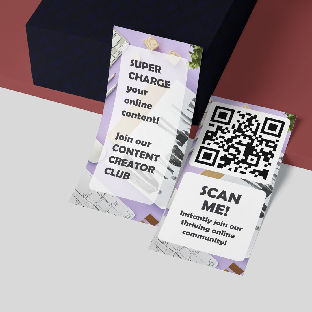 QR code inserts linking to presentations, website landing pages, product videos or any other online marketing collateral