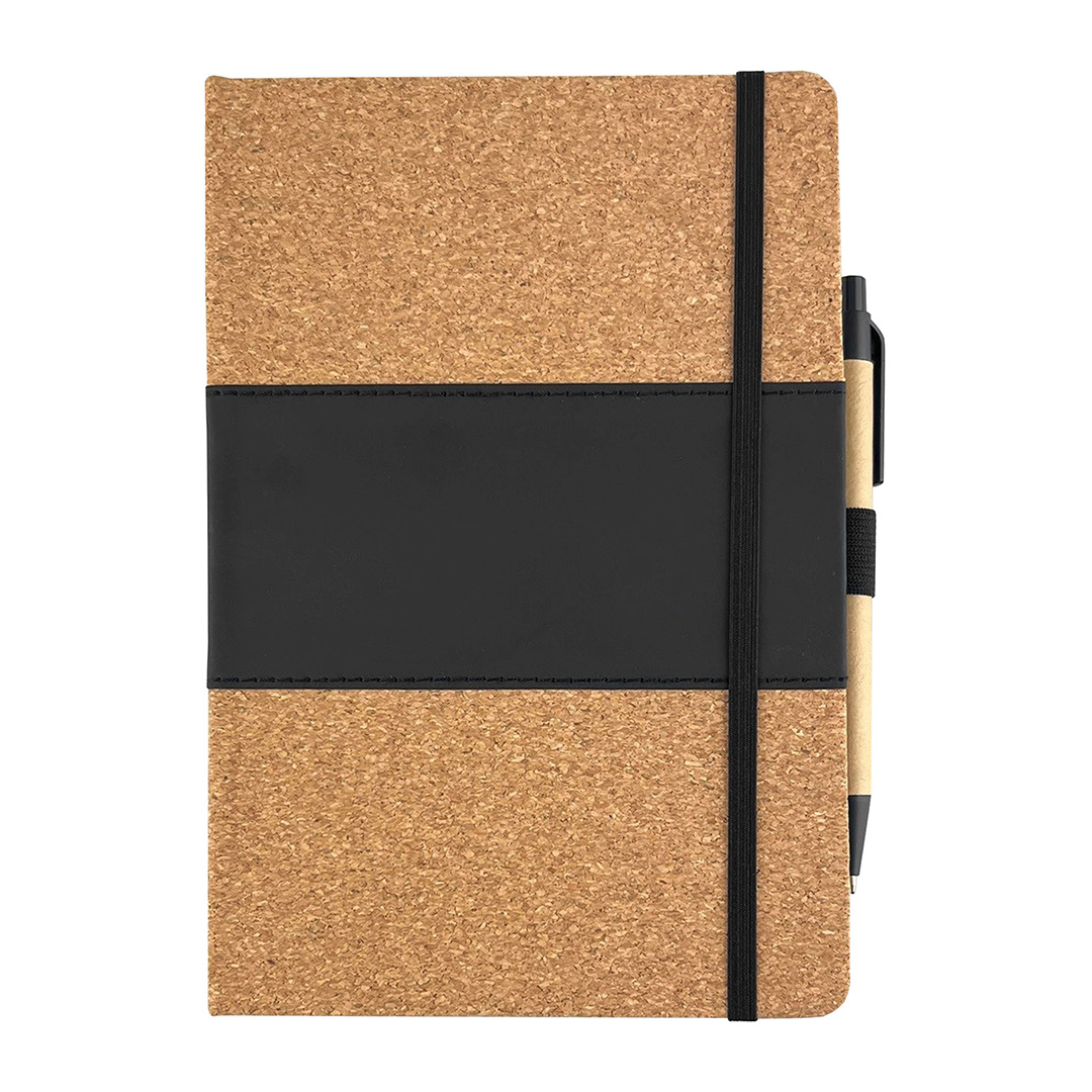 Cork & PU cover A5 Notebook with Paper Pen