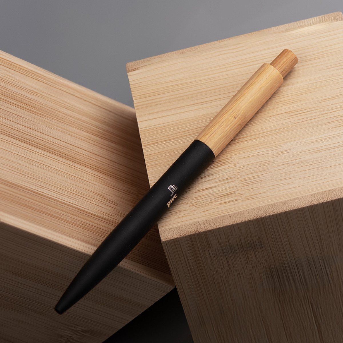 No Clip Bamboo and Recycled Aluminium Ball Pen