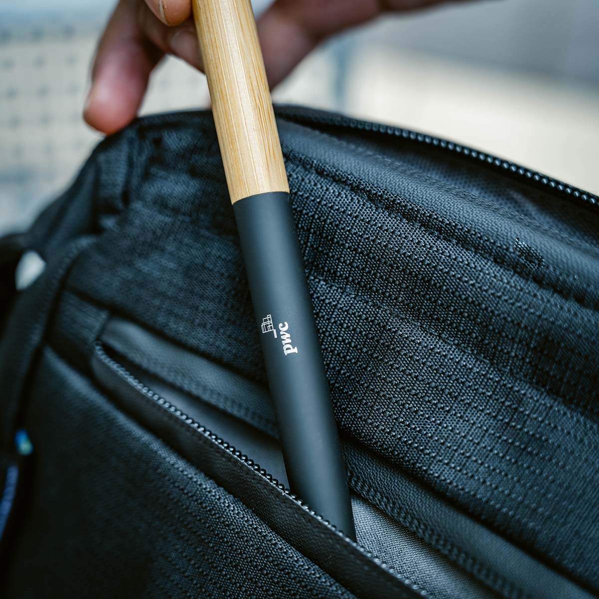 No Clip Bamboo and Recycled Aluminium Ball Pen