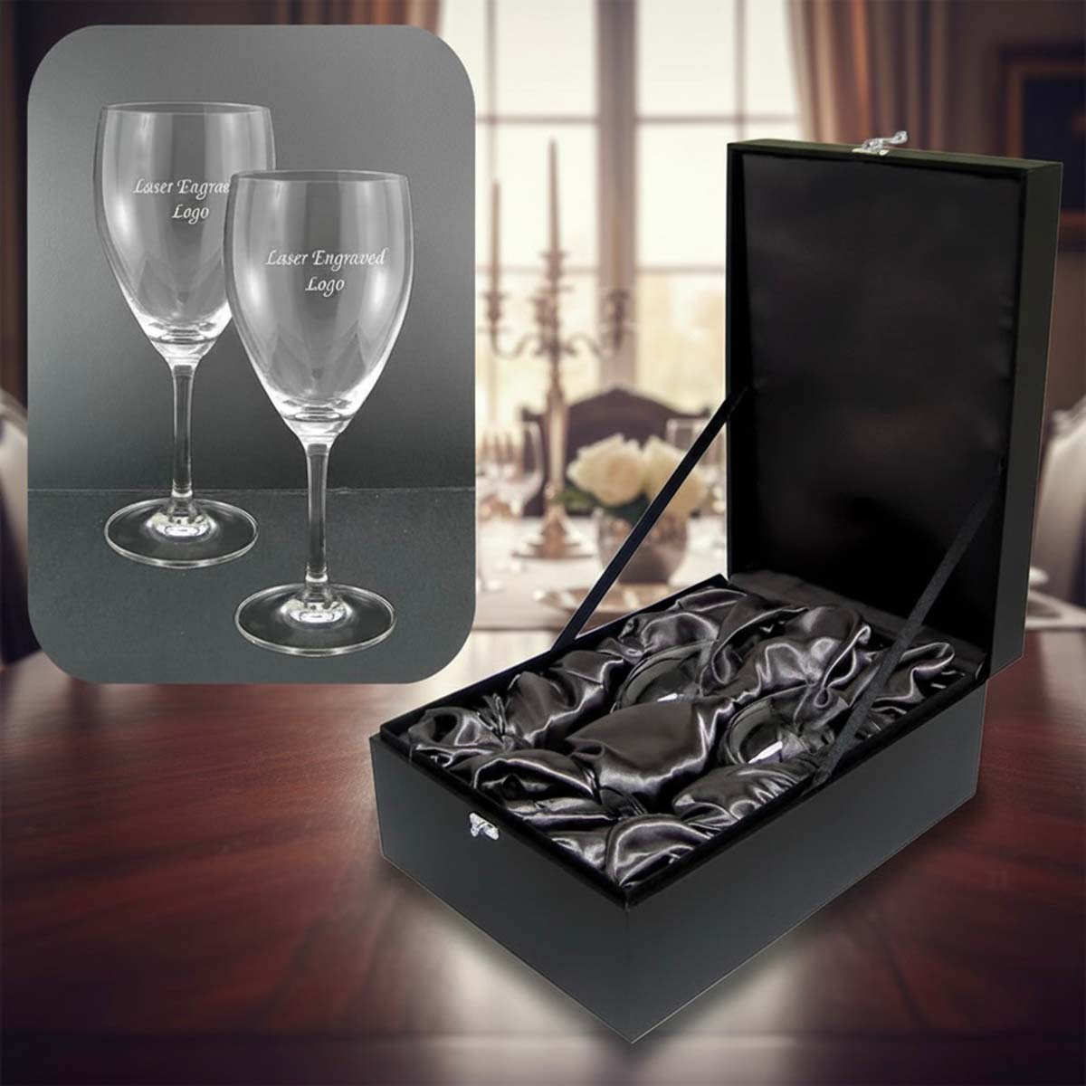 Crystal White Wine Glasses (pair)