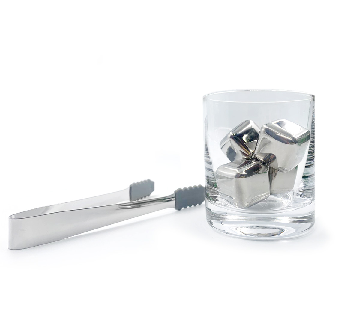 Metal Ice Cube with Whisky Glass Set